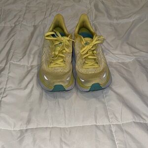 Hoka One One Yellow Sneakers with Teal Accents